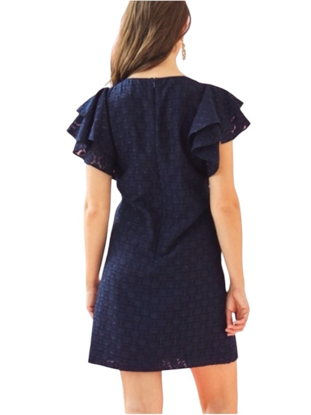 NWT Lilly Pulitzer Dress Kathie 0 Navy Tanzanian Clip - Picture 2 of 10